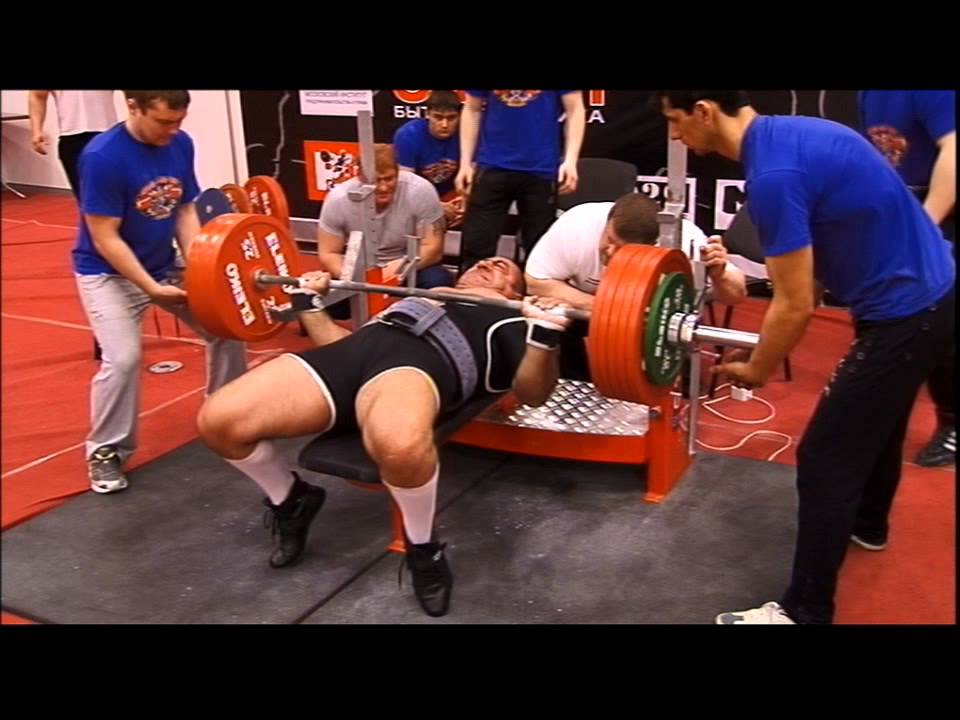 Rufat Agayev bench press 295kg. WPC European 2012. Rostov, Russia.