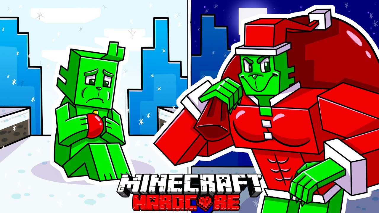 I Survived 100 DAYS as THE GRINCH in HARDCORE Minecraft!