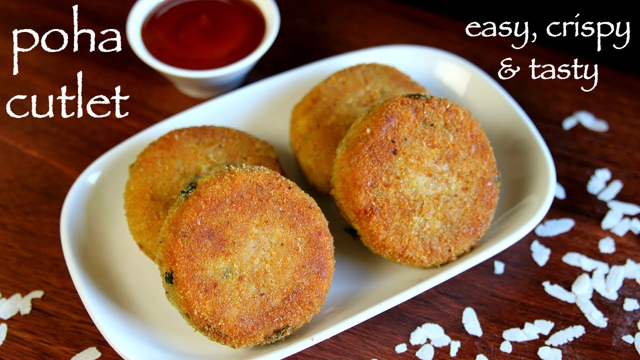 poha cutlet recipe | vegetable poha cutlets | how to make veg poha patties