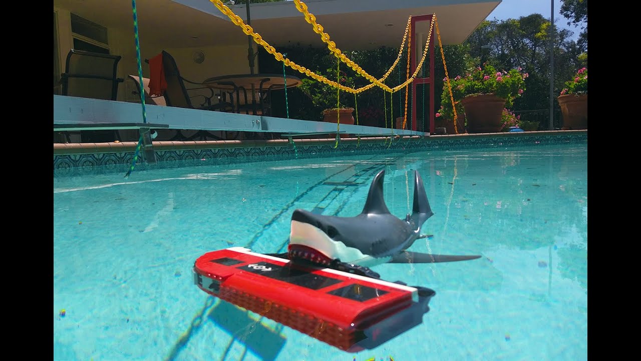 Shark attacks Lego city train