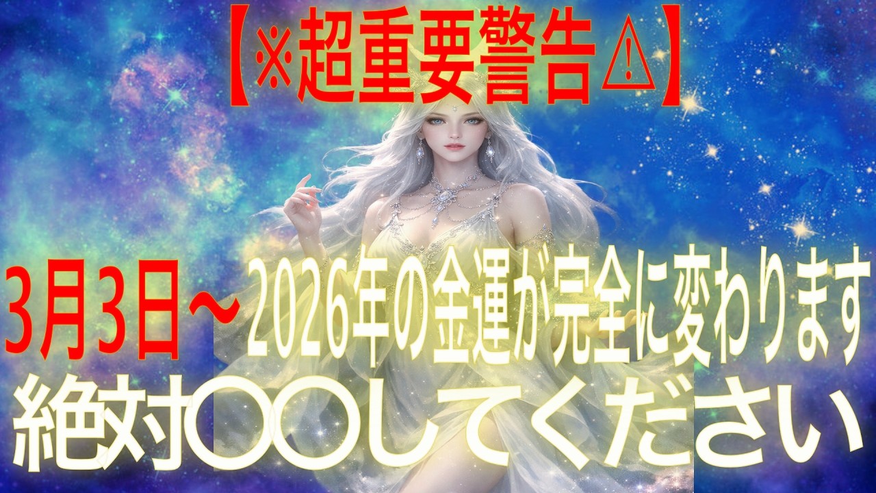 【※超重要警告⚠️】3月3日～2026年の金運が完全に変わります｜絶対〇〇してください