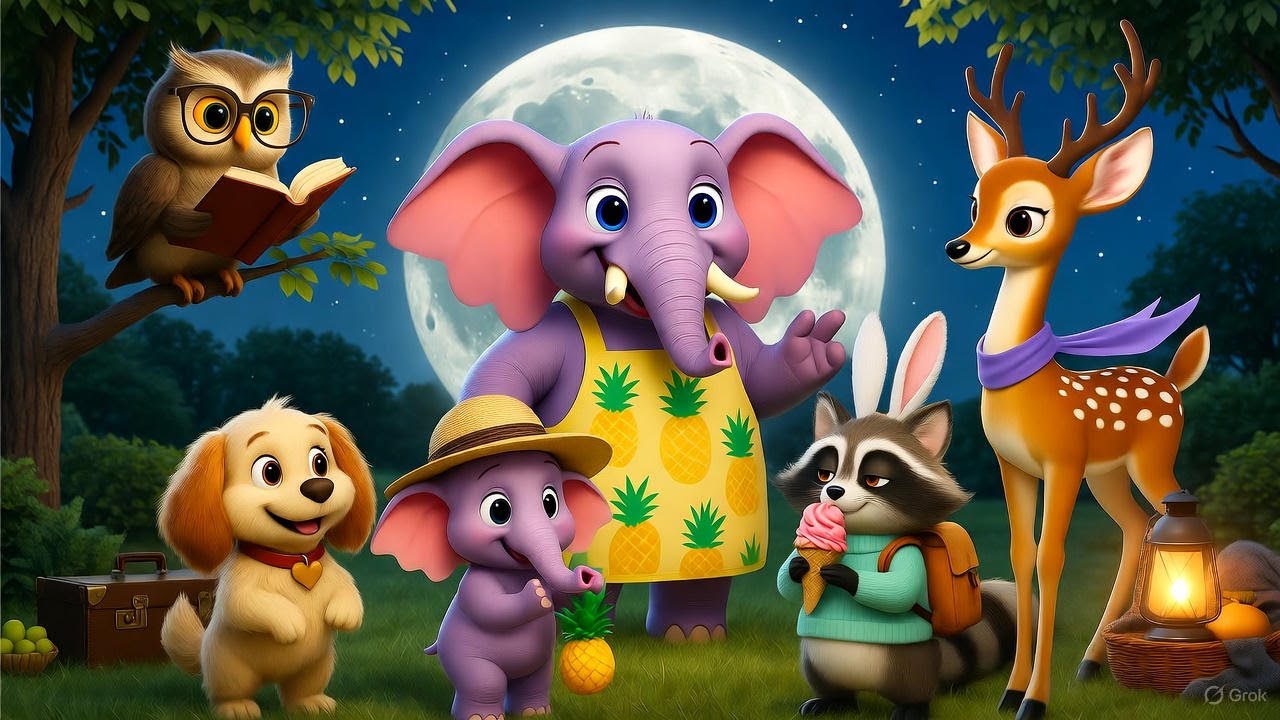 Strawberry Elephant Gang 🍓The Moonlight Story Circle Under the Starry Canopy