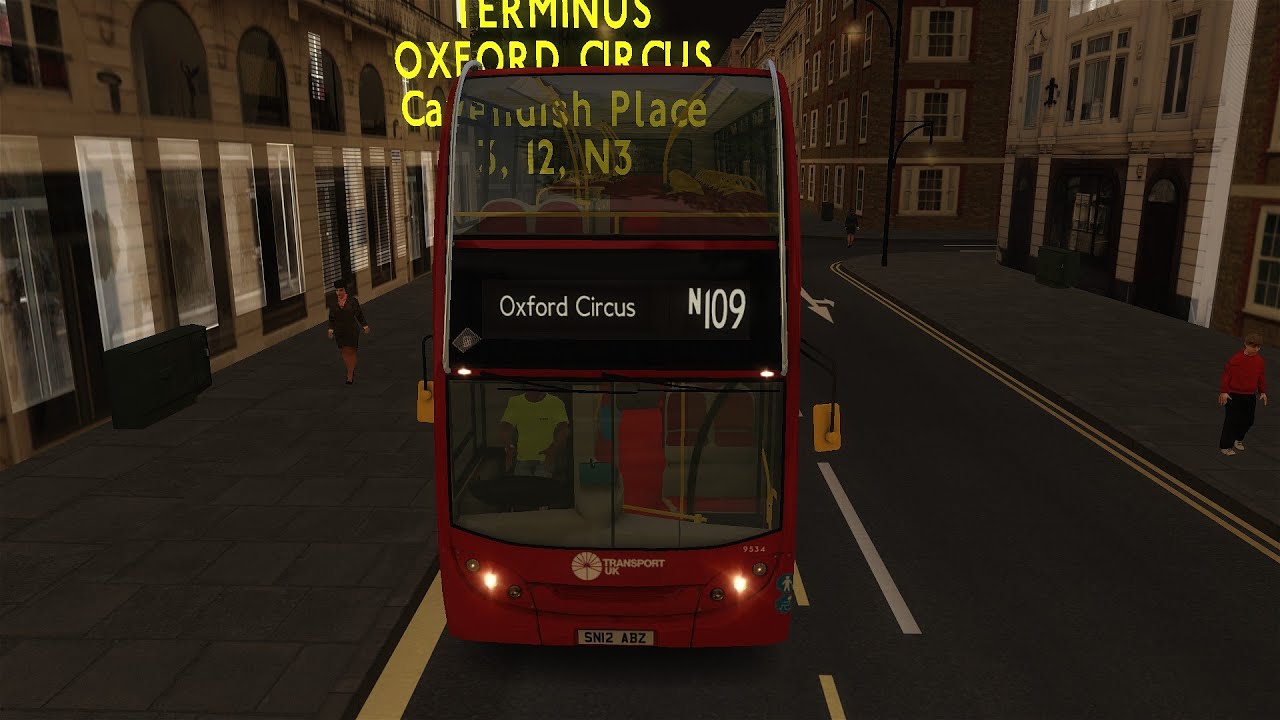 OMSI 2: Route N109 - Streatham Station to Oxford Circus, Map - Add-On London