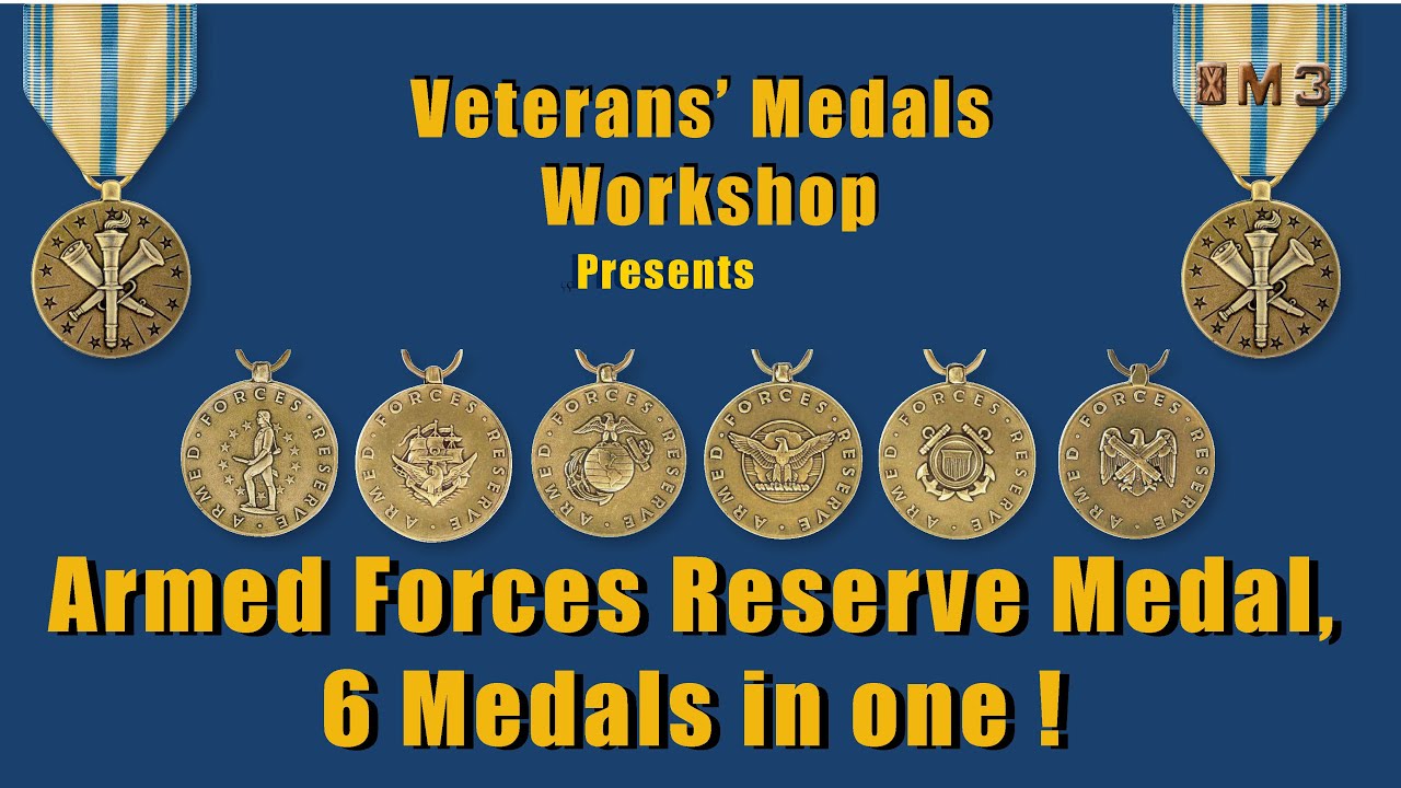 Armed Forces Reserve Medal, Miniature and Ribbon (AFRM), for Army, Navy, Marines, Air Force & USCG.