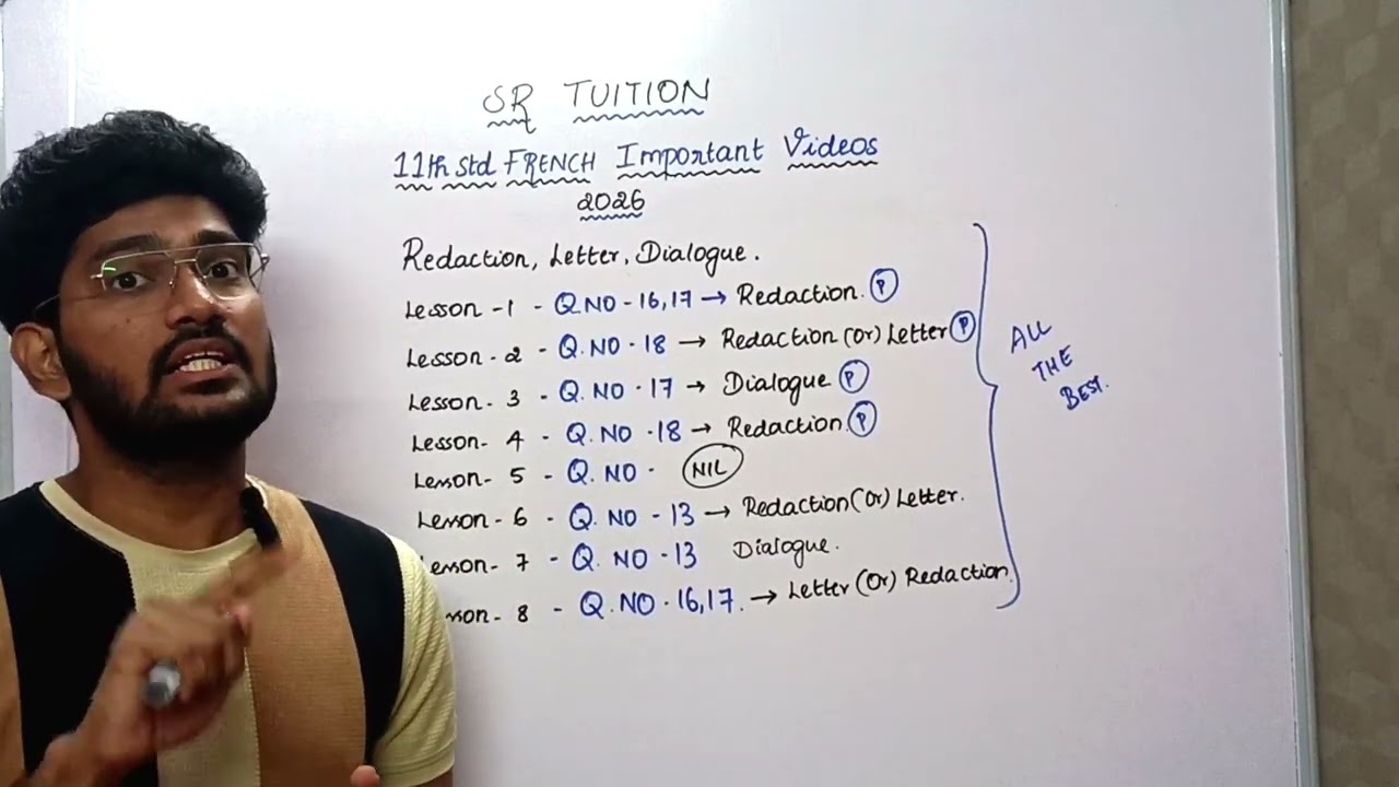 French Most Important REDACTION, LETTER & DIALOGUE|11thStd|State Board|Public Exam 2026|Tamilnadu|