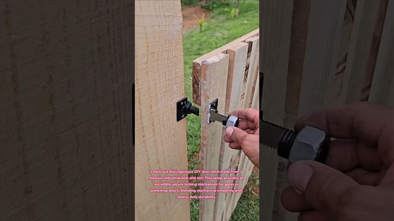 The Heavy-Duty DIY Gate Latch! 🔩 #diy #doors #lock #tips #tricks #lifehacks #how #tools #viral #fyp