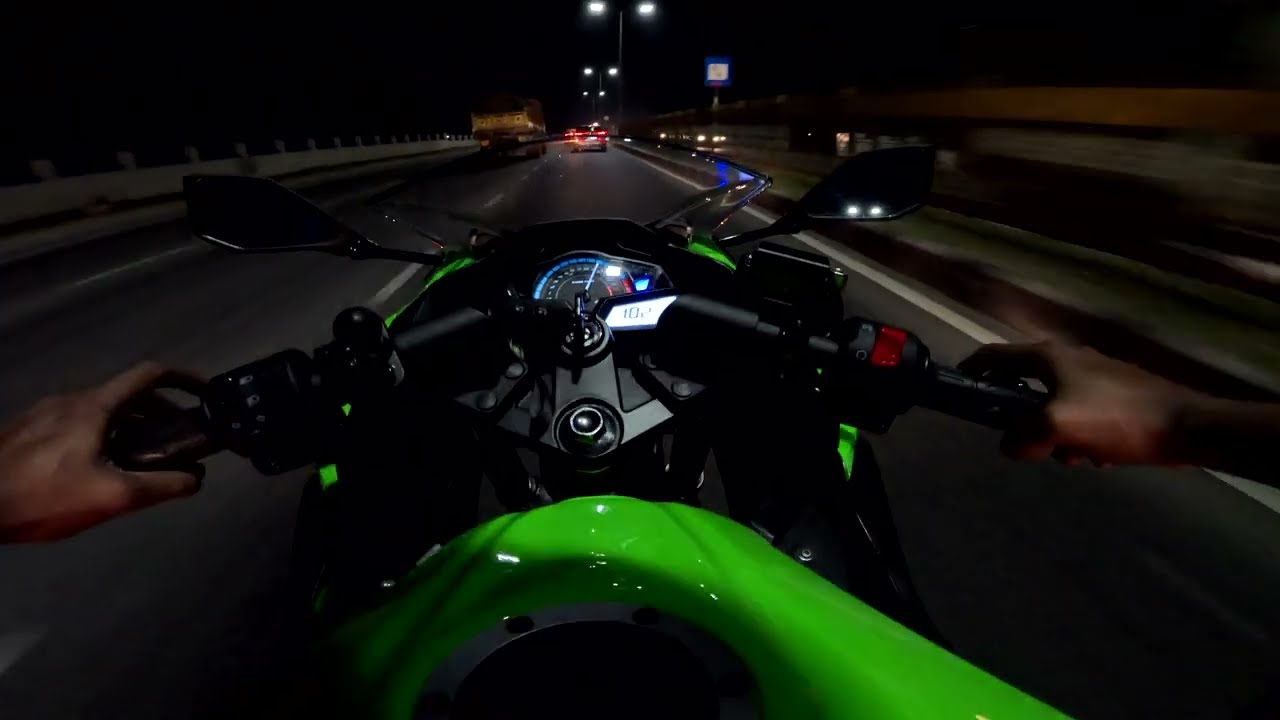 Ever Seen the 2025 Ninja 300 in 4K at Night? Stock Exhaust POV!
