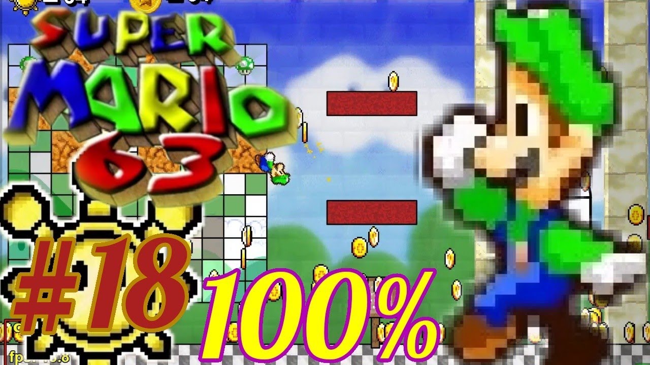 Super Mario 63 | #18 ⭐ The Edge of Mushroom Kingdom, Luigi & the secret 1-Up Room [WT ◇ 100 % ◇ HD]