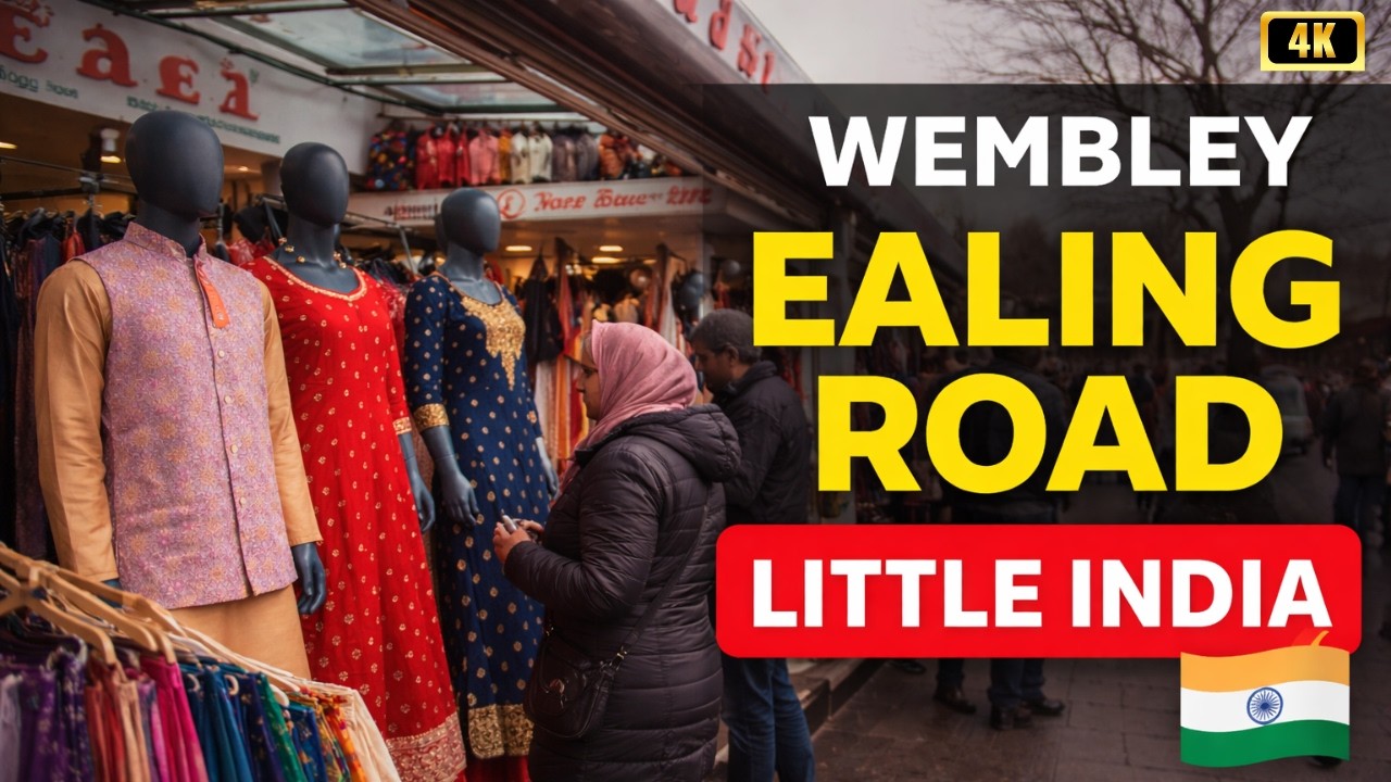 This is Ealing Road Wembley London 🇬🇧 Little India Street Food & Market Walk | 4K