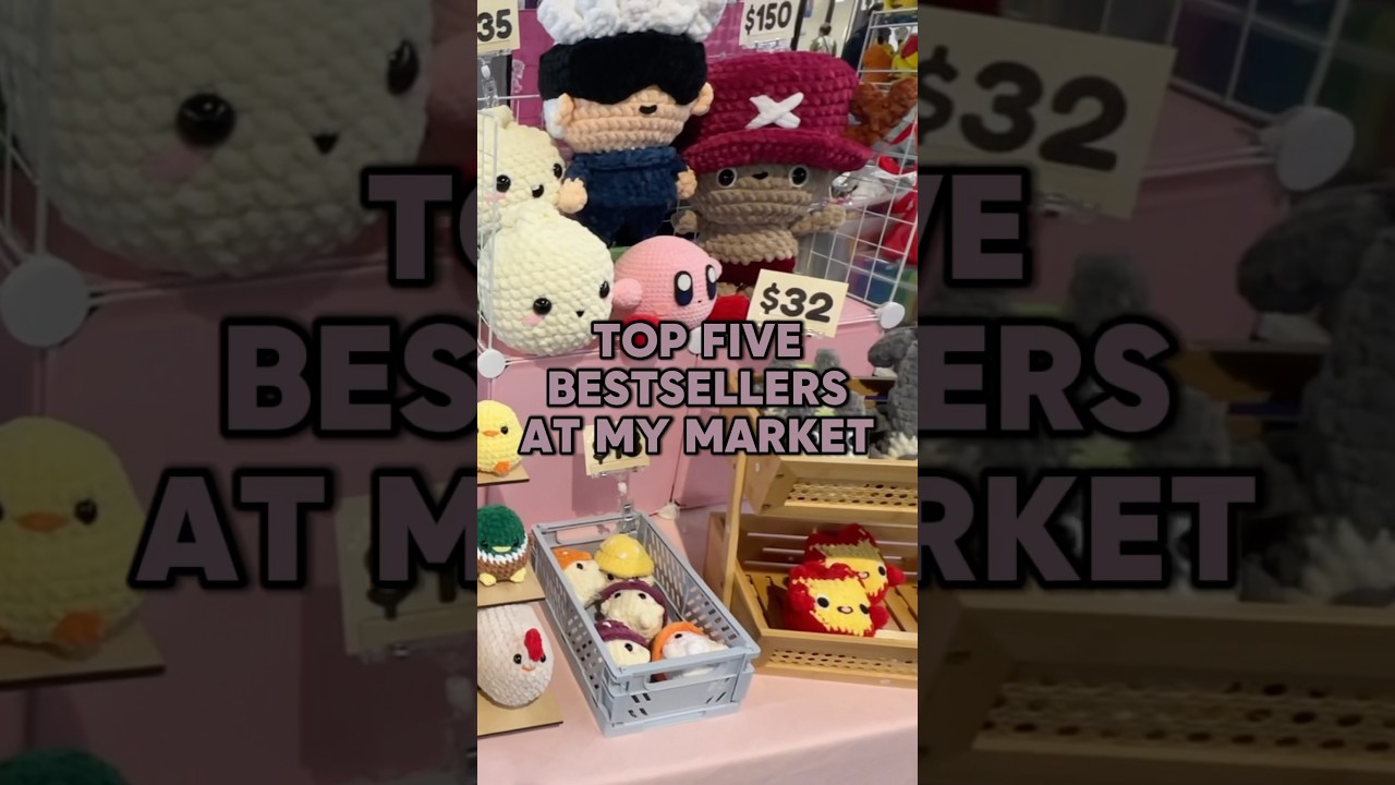 top 5 bestsellers at my crochet market!