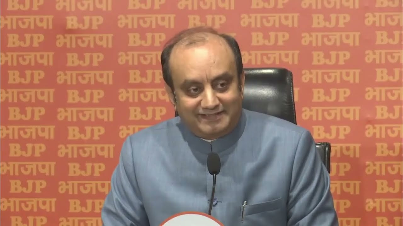 BJP National Spokesperson Dr  Sudhanshu Trivedi addresses press conference at BJP HQ, Delhi
