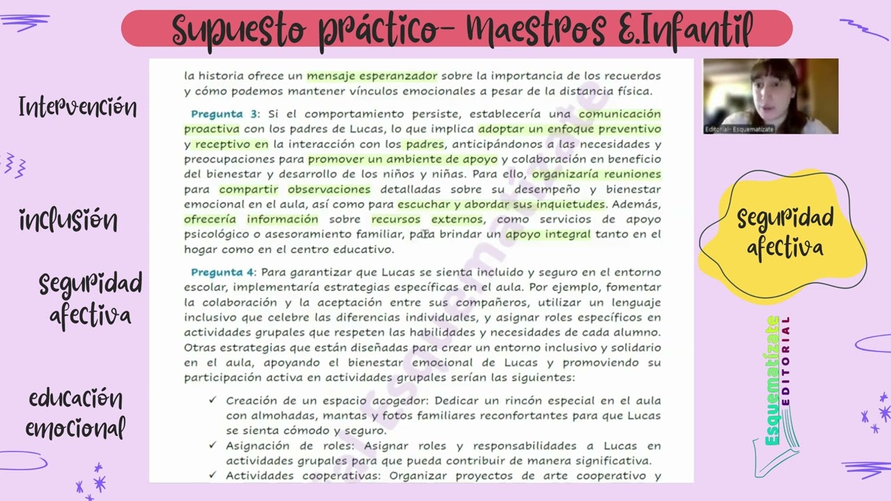 SEGURIDAD AFECTIVA EN INFANTIL- SUPUESTO PRÁCTICO RESUELTO
