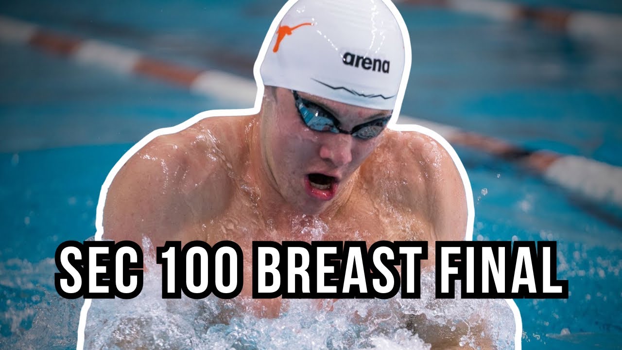 Men&rsquo;s 100 Breaststroke SEC Final | Campbell McKean 3rd place 50.42