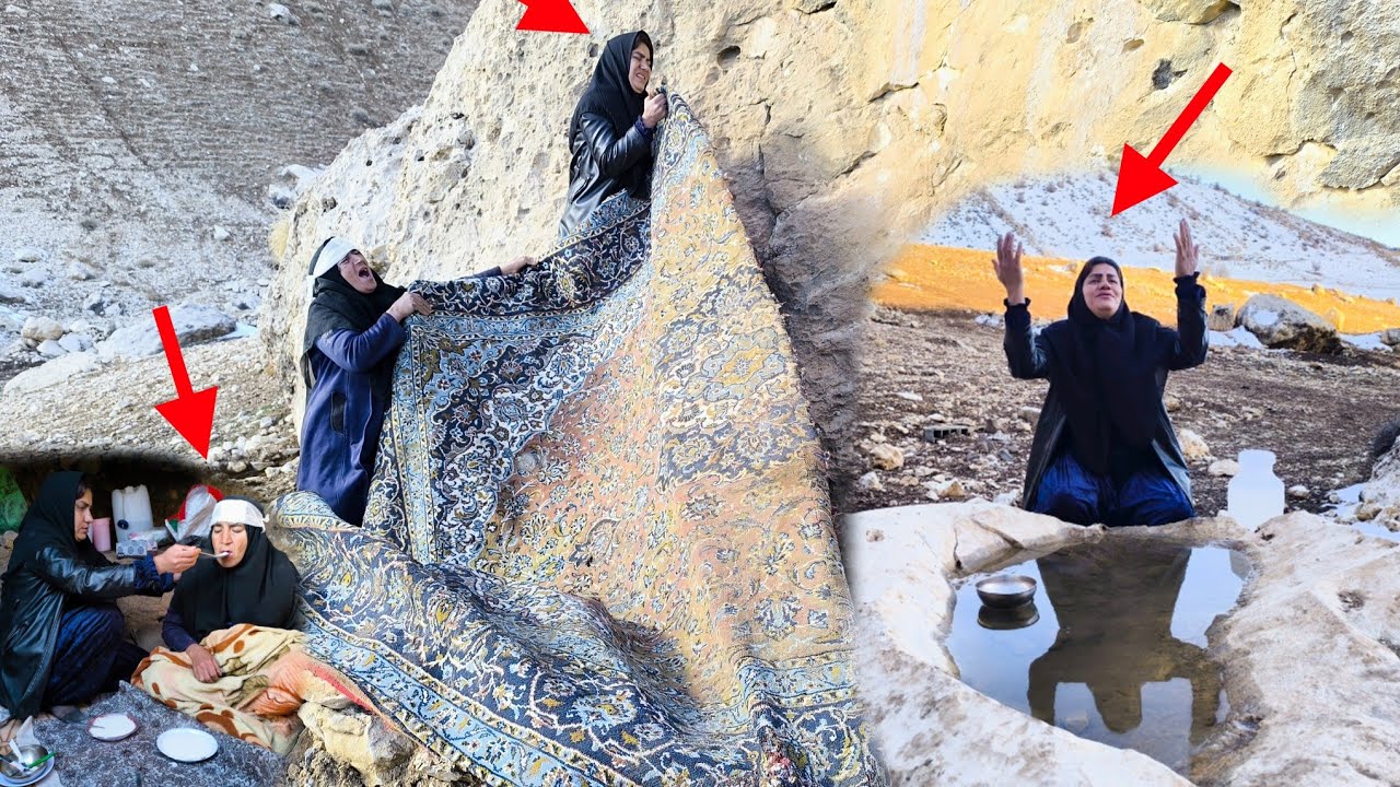 Mother and Zahra's efforts in the mountain: discovering the secret of covering the cave roof!