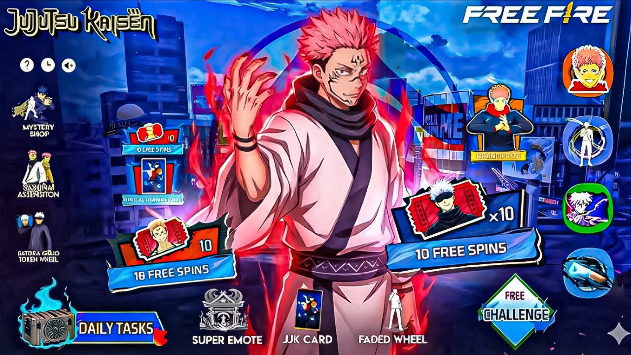Jujutsu Kaisen All Items Review 💥🤩|| Free Fire Upcoming New Event || Free Fire x Jujutsu Kaisen 💞
