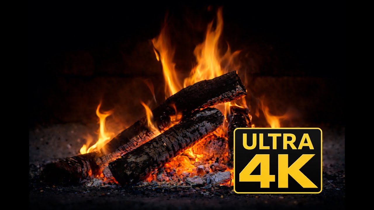 Fireplace 4K  🔥 Cozy Crackling Fire | Relaxing Ambient TV Art (6 Hours)