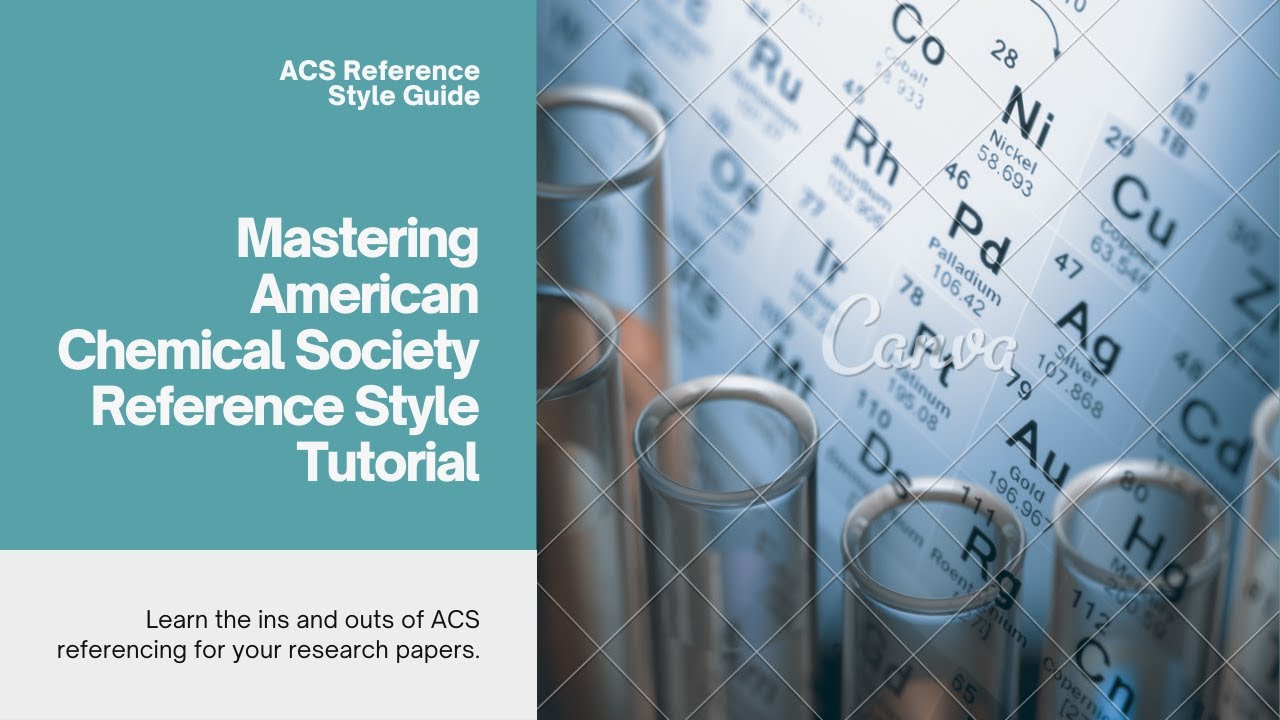 How to Properly use the American Chemical Society Referencing Style