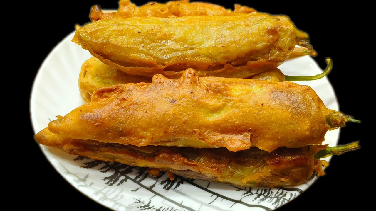 Stuffed Mirchi Bhaji Recipe | Homemade Mirchi Pakora | Besan Chilli Fritters | Evening Snacks |
