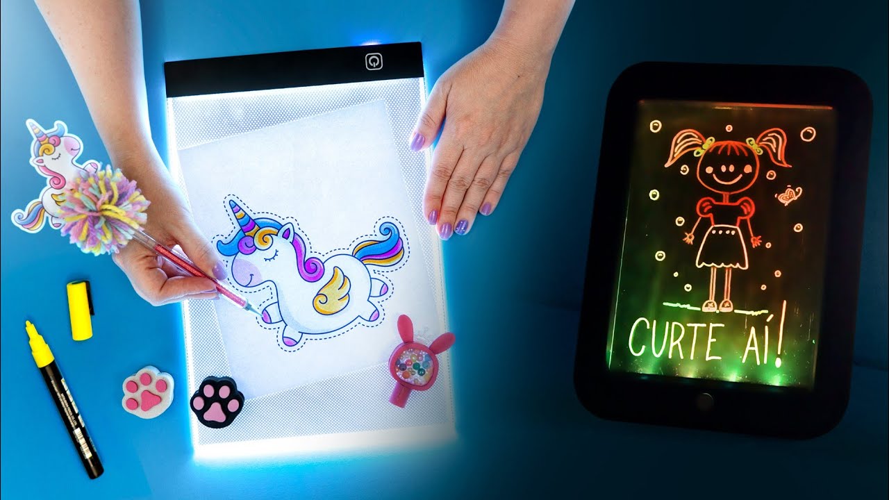 DIYs VOLTA ÀS AULAS e TESTANDO COISAS QUE COMPREI NA INTERNET ✍️ Lousa Neon, Mesa de Luz + Desenhos
