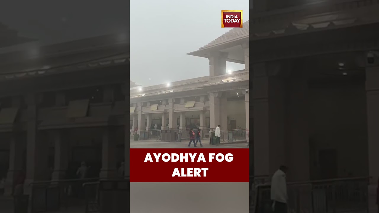 Dense fog blankets Ayodhya&rsquo;s Ram Temple area as cold wave intensifies, visibility drops below 20 m