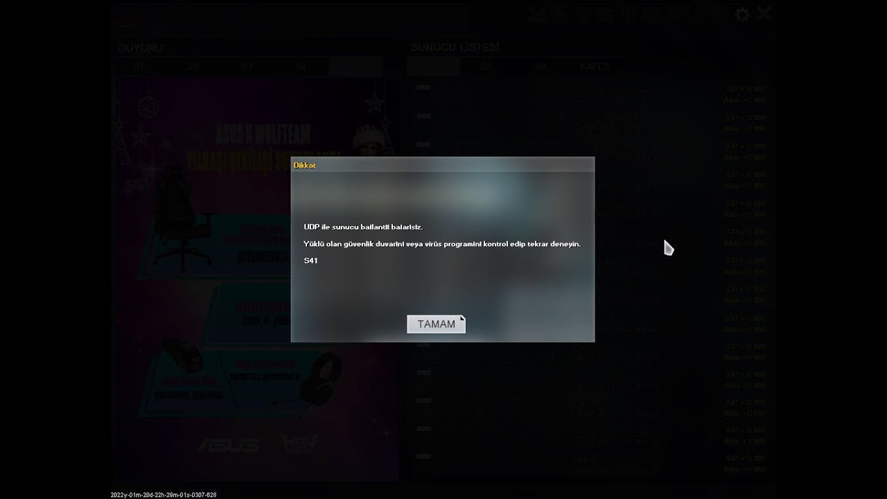 ERROR DE CONEXION UDP SOLUCION EN WOLFTEAM LATINO / TURKEY / CLASICO Y ASIA