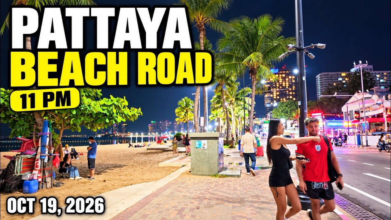 Pattaya Beach Road at 11 PM 🇹🇭 | Beachfront & Backstreet Night Walk