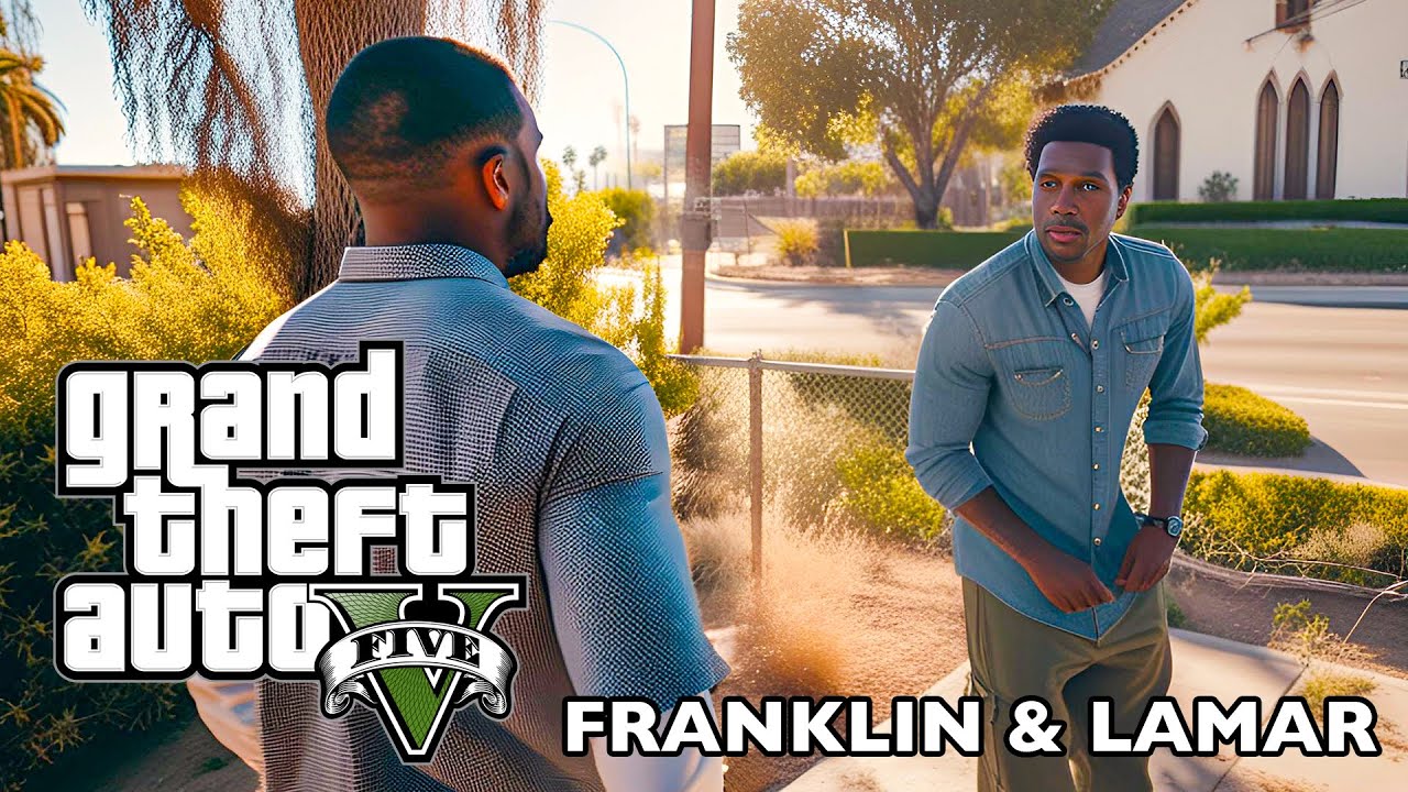 GTA 5 - Franklin & Lamar Reimagined by AI Mission #2 | Stealing Real Life Cars