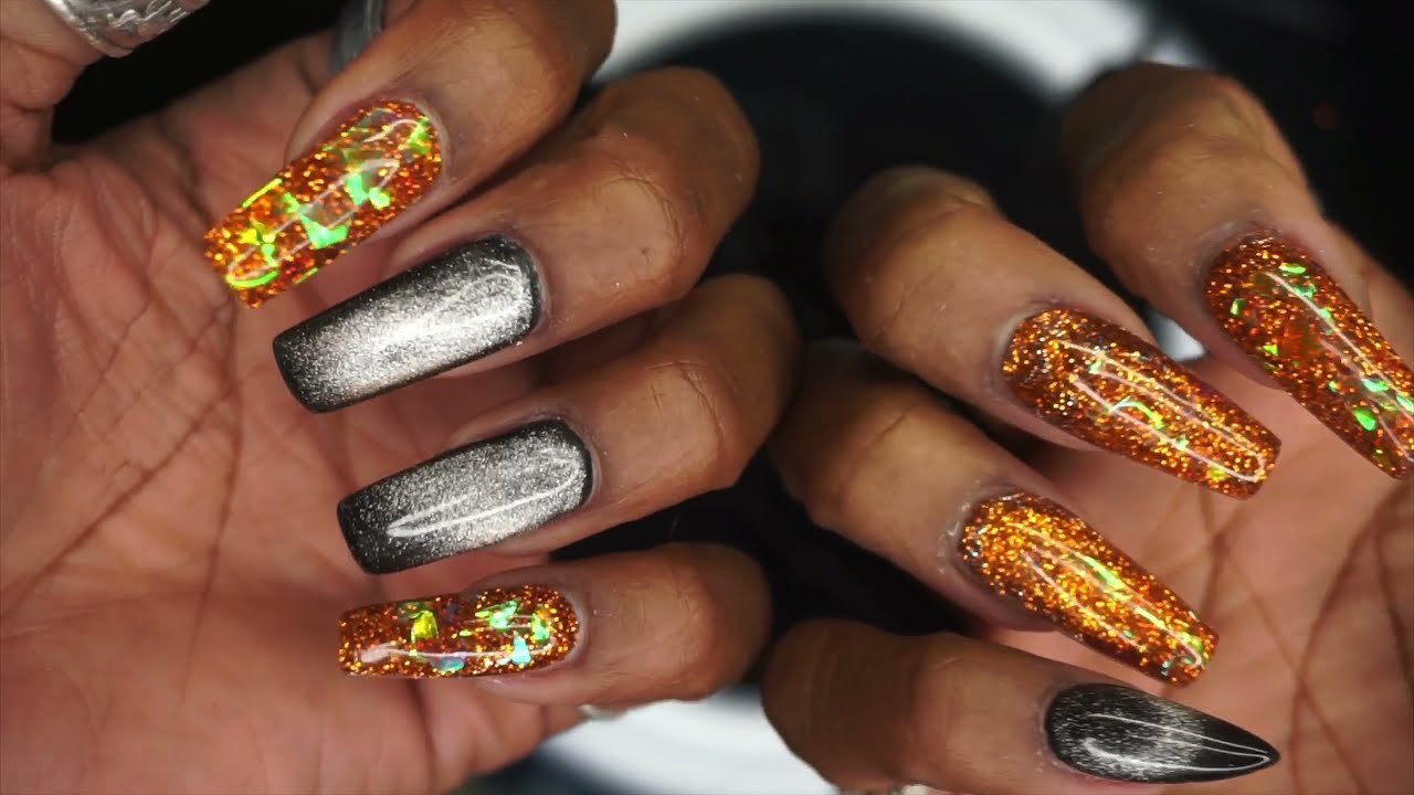 🎃 Pumpkin Nails🎃 | Hard Gel Nails VS Acrylic Nails | Fall Nails | Halloween Nails