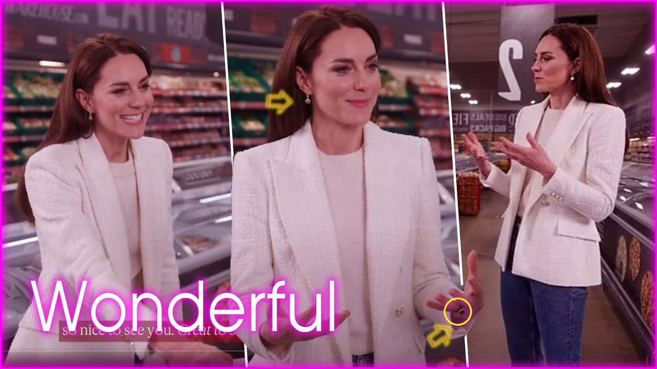 Princess Catherine SURPRISE APPEAR At Iceland Supermarket In blazer Fascinators @Princesscatherinefc