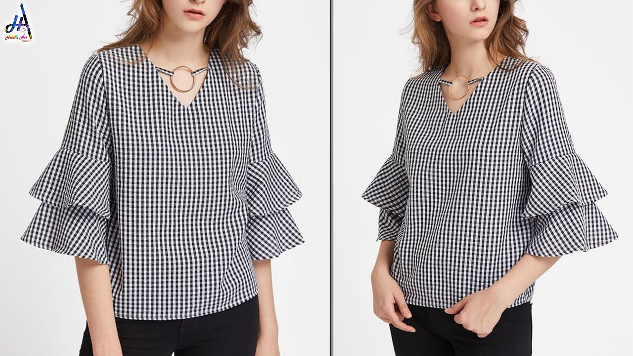 Fashion Look!!.. Tow Layer Ruffle Slive Top | Cutting & Stitching | Full Tutorial #latestfashion