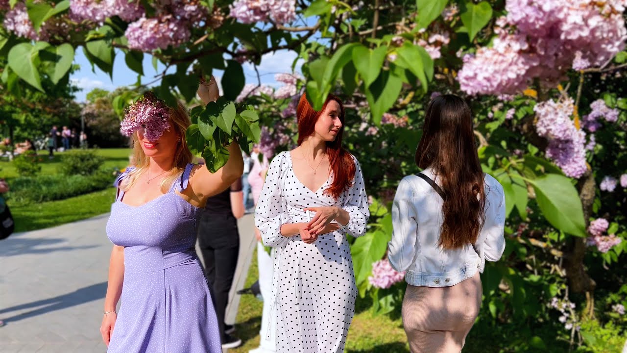 ⁴ᴷ A PARADISE FOR RUSSIAN PEOPLE IN MOSCOW 🇷🇺 Walking tour of the Lilac Garden 🪻- (HDR + 3D sound) 🎧