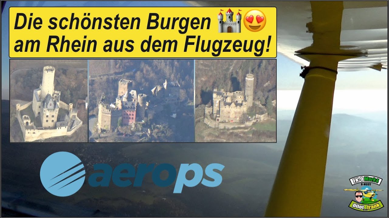 Koblenz und viele Burgen aus dem Flugzeug | aerops.com Werbung