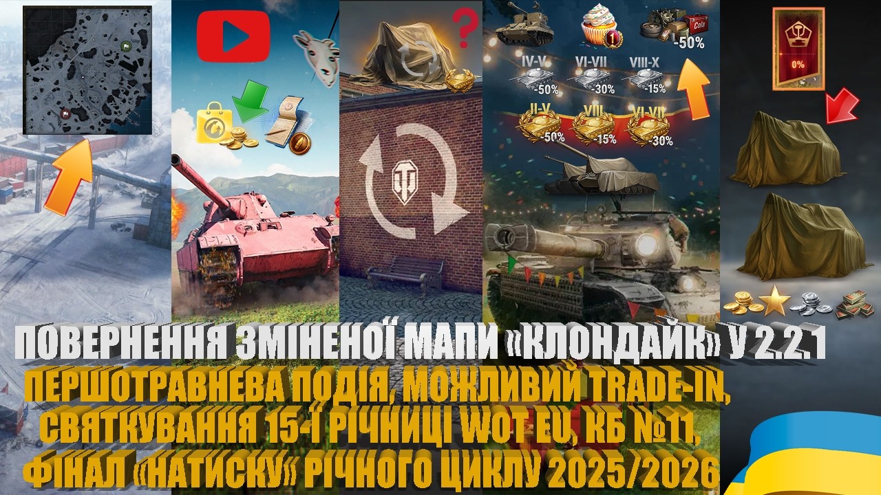 ПОВЕРНЕННЯ МАПИ &laquo;КЛОНДАЙК&raquo;. ЯКІ ПОДІЇ ОЧІКУВАТИ У КВІТНІ 2026 РОКУ: 15-РІЧНИЦЯ, TRADE-IN | #WOT_UA