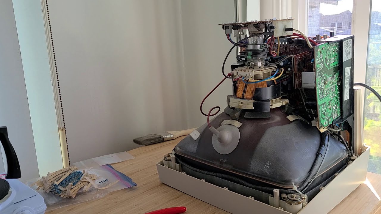 Commodore 1084 CRT Monitor Repair - No Power, High Pitched PSU
