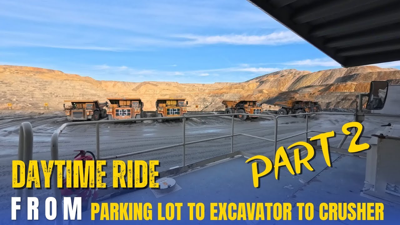 Terex NTE240 Daytime Ride Through the Mine From Parking Lot to the Excavator and Back to the Crusher