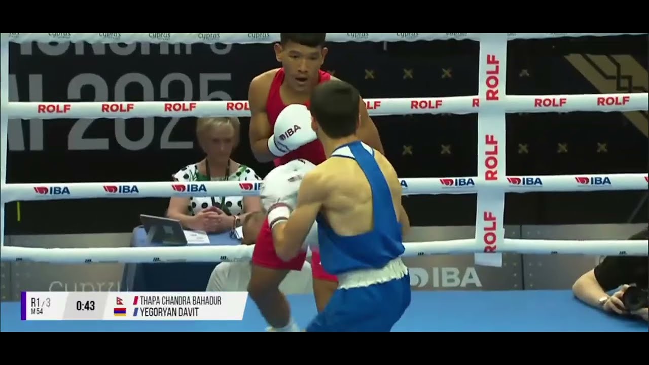 Chandra Bdr Thapa (Red) Nepal 🇳🇵vs 🇦🇲 Armenia  Yagoryan Davit (Blue) 54kg 