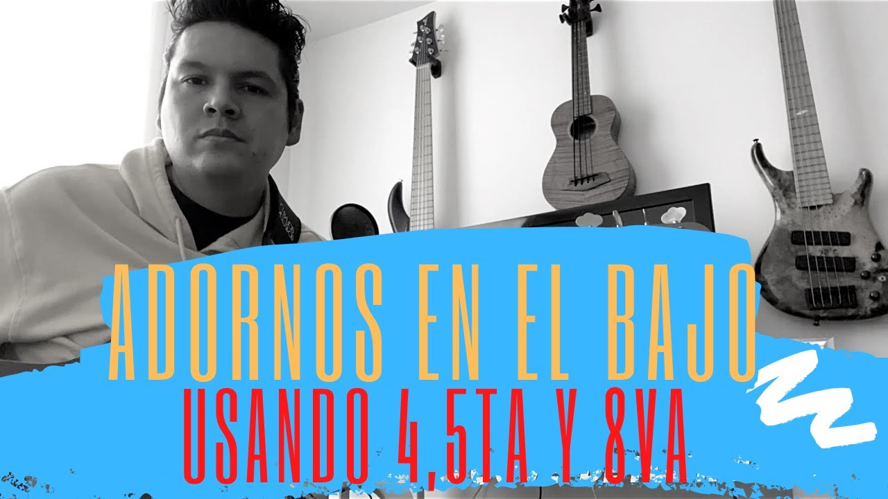 Como hacer adornos en el bajo con las notas de 4ta, 5ta y 8va I 4 CUERDAS I TIPS básicos.