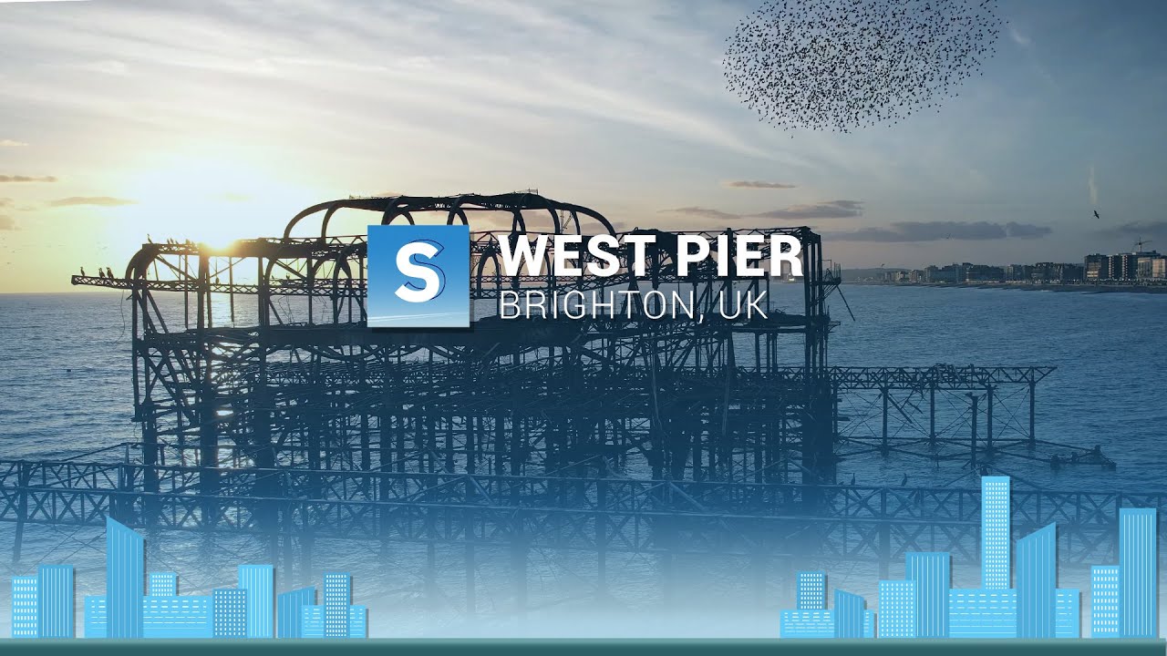 Brighton: West Pier sunset,  Aerial 4K Drone View