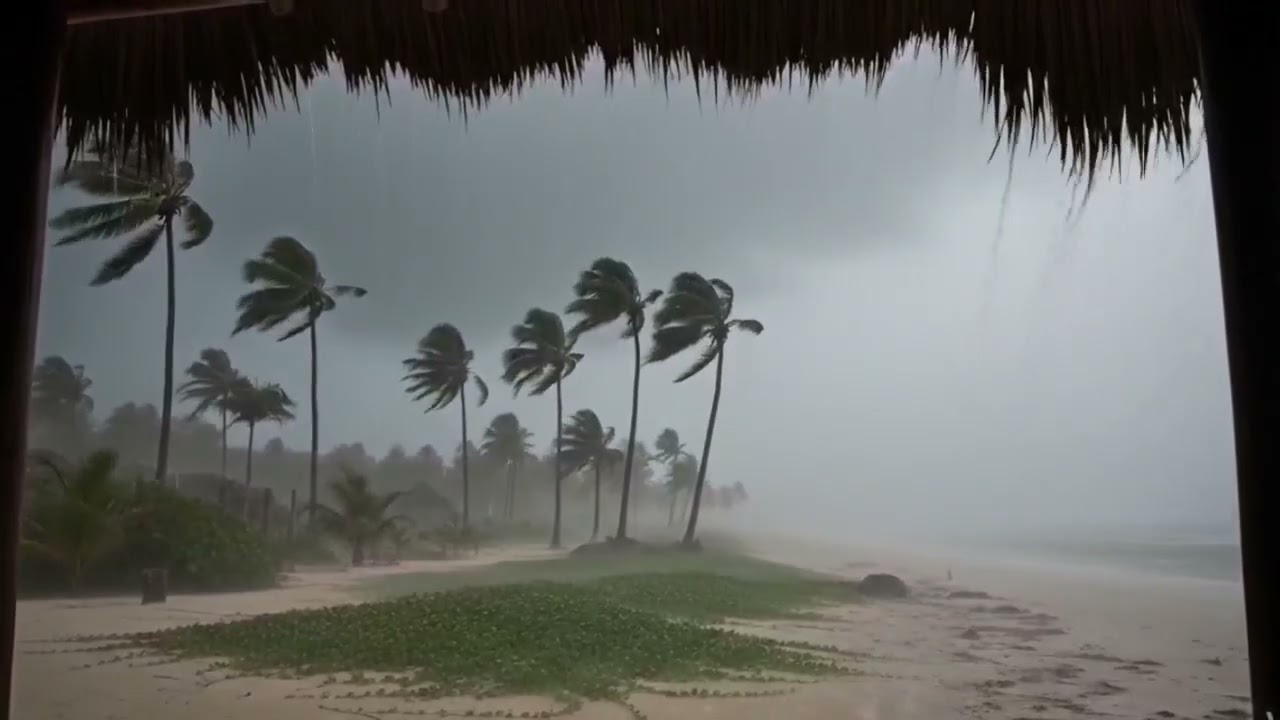 Dark Hurricane Night on the Coast 🌊 Heavy Rough Waves | ASMR Sleep Instantly