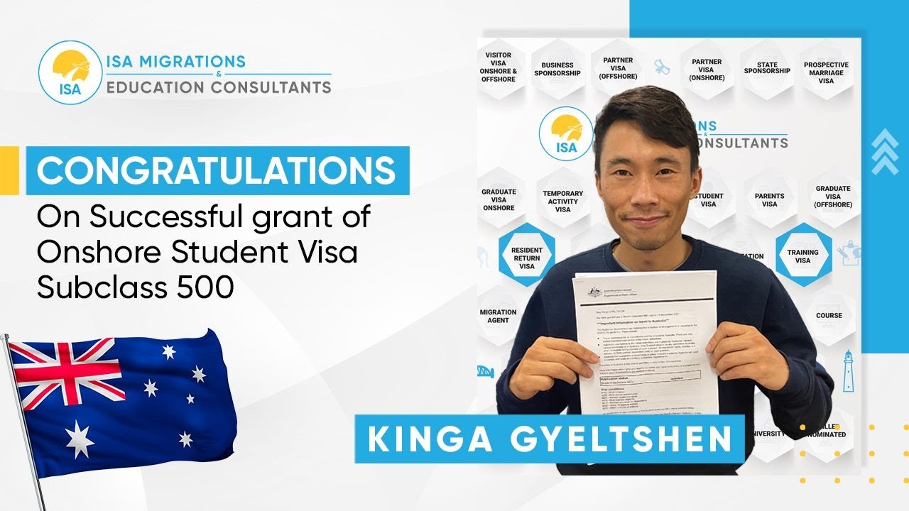 Congratulations 𝐊𝐈𝐍𝐆𝐀 𝐆𝐘𝐄𝐋𝐓𝐒𝐇𝐄𝐍 on Successful Grant of Onshore Student Visa Subclass 500