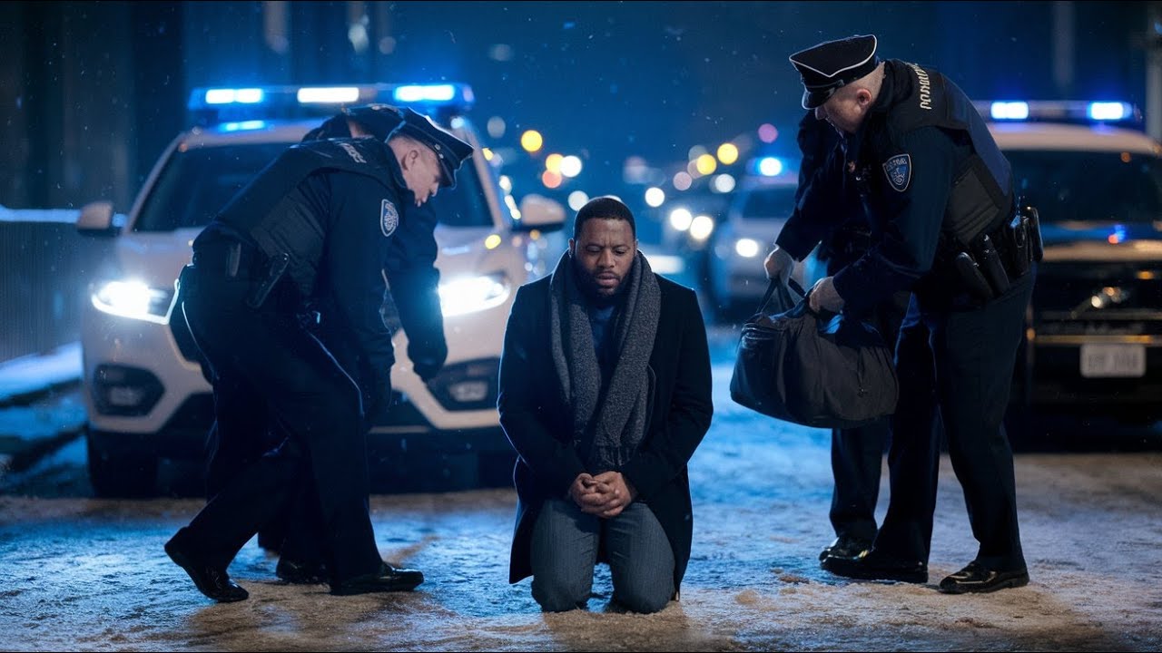 Policías humillan a un hombre negro en el frío. Unos meses después, regresa y hace esto...