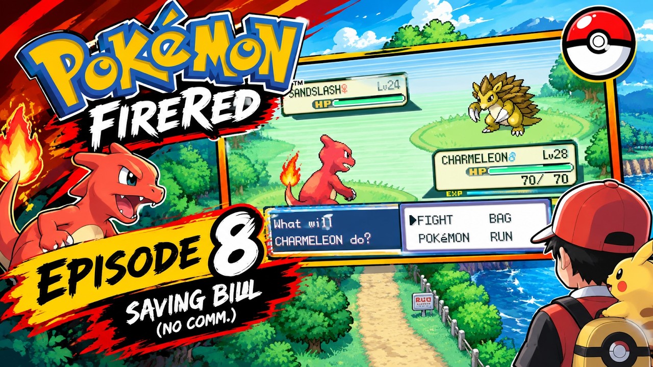 Pokémon FireRed Episode 8 | Saving Bill 🧬 (No Commentary)