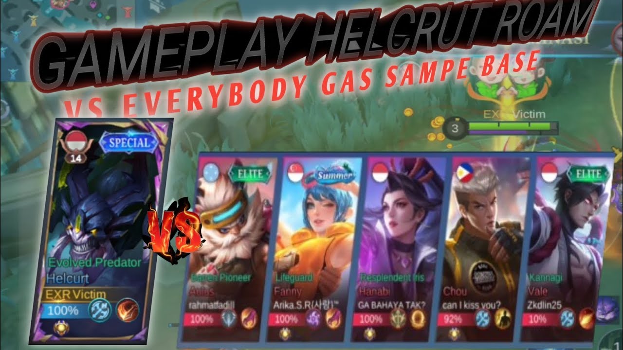 Helcurt Sang Predator Rumput 1X Tusuk ilang GAMEPLAY #mobilelegends #helcurt #mvp