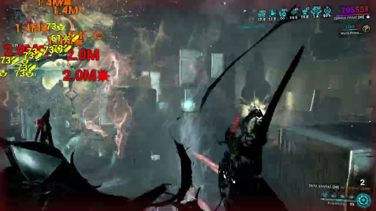 Warframe | Zephyr vs lvl 9999 | Solo | Void Cascade SP Level Cap |