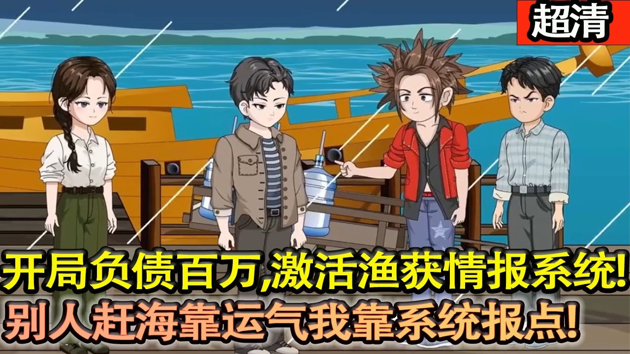 沙雕動畫【安重生 2009 年，開局負債百萬，激活漁獲情報系統趕海逆襲。別人趕海靠運氣我靠系統報點，撈出天價南洋金珠，還清債務換新船，逆襲成漁人灣傳奇！】#乖仔动画
