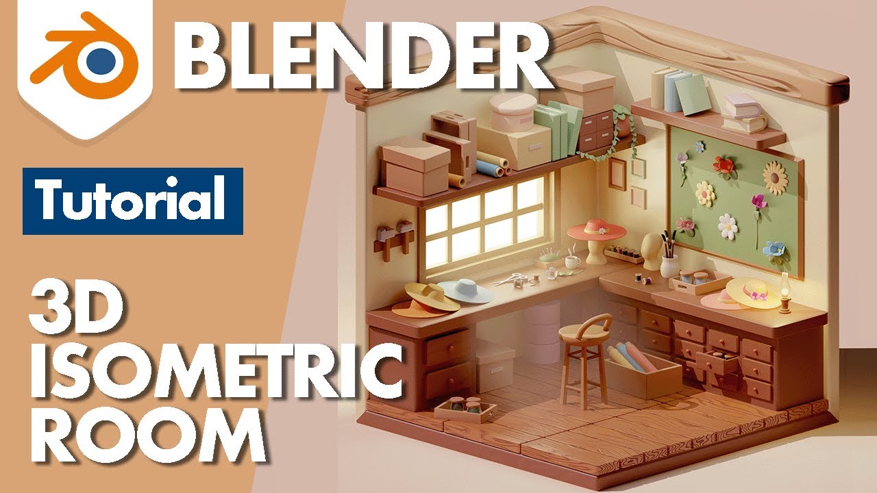 Как создать изометрическую комнату в Blender | Урок по Blender