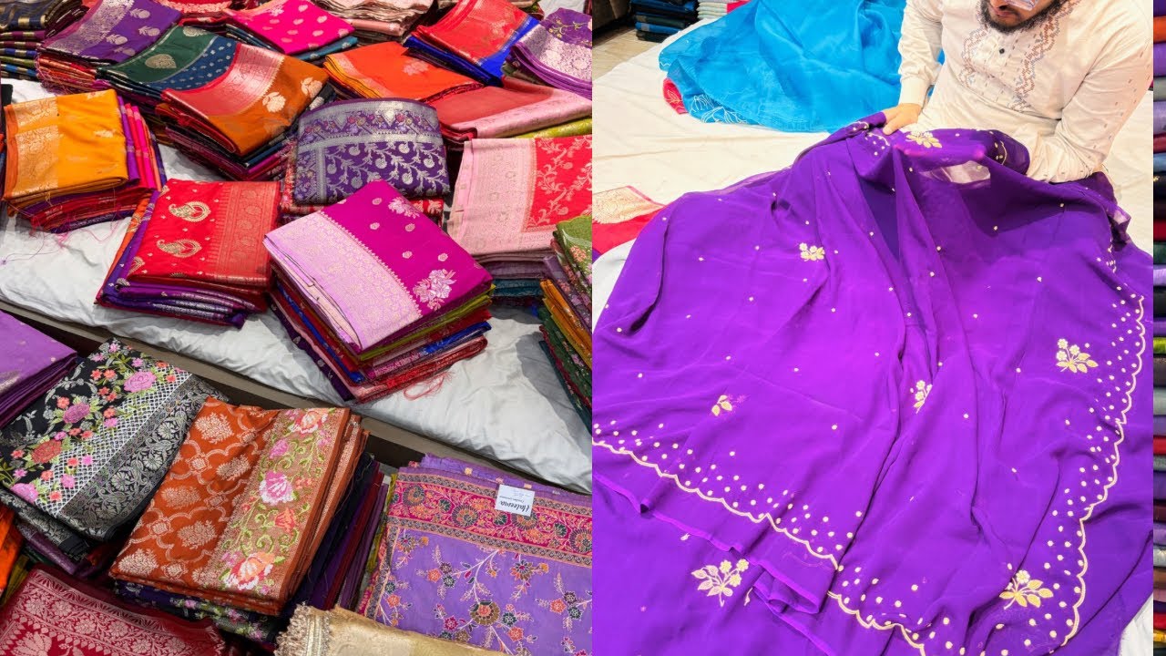40+ Banarasi Designs 😱 ₹675&ndash;₹3500 | Katan Chanderi Linen Mushroom | Halima Creation Varanasi