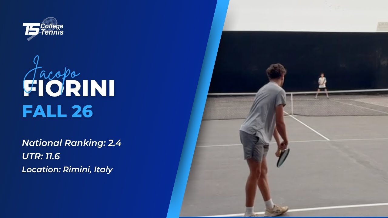 Jacopo Fiorini College Tennnis Recruiting Video Fall 26