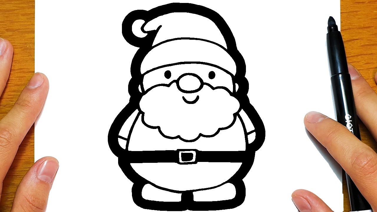COMO DESENHAR O PAPAI NOEL PARA O NATAL
