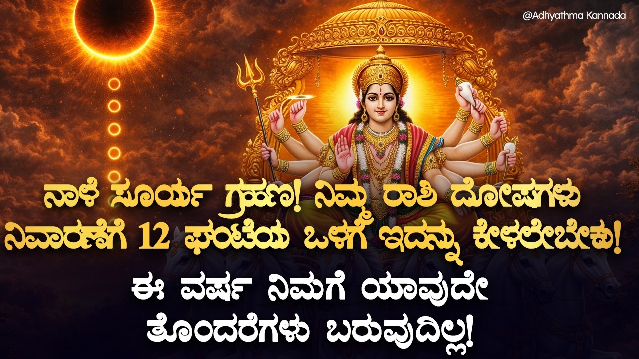 🌤️ನಾಳೆ ಸೂರ್ಯ ಗ್ರಹಣ! ನಿಮ್ಮ ರಾಶಿ ದೋಷಗಳು ನಿವಾರಣೆಗೆ ಇವತ್ತು 12 ಘಂಟೆಯ ಒಳಗೆ ಇದನ್ನು ಕೇಳಲೇಬೇಕು! Surya Grahana